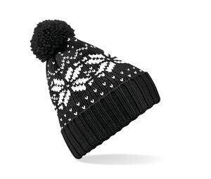 Beechfield BC456 - Fair Isle snowstar beanie Black / White