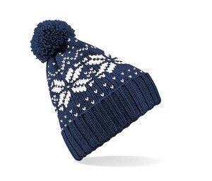 Beechfield BF456 - Fair Isle Snowstar Beanie French Navy/White