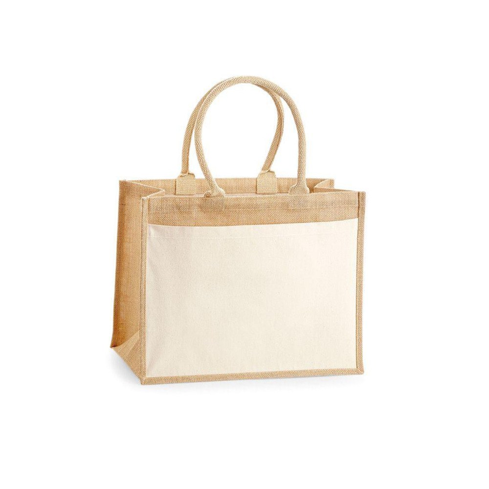 WestFord Mill WM426 - Cotton pucket jute midi tote