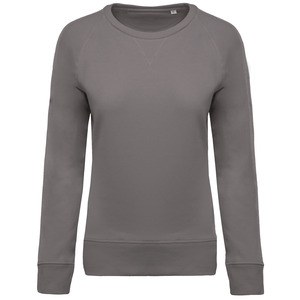 Kariban K481 - Ladies’ organic cotton crew neck raglan sleeve sweatshirt Storm Grey