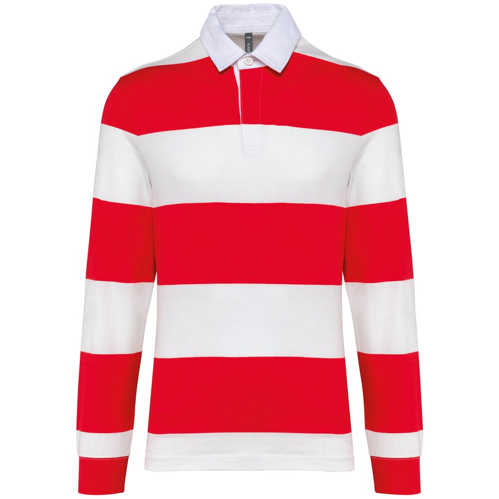 Kariban K285 - Unisex long-sleeved striped polo shirt