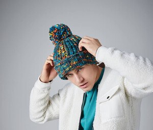 Beechfield BF487 - Twister beanie with pom-pom